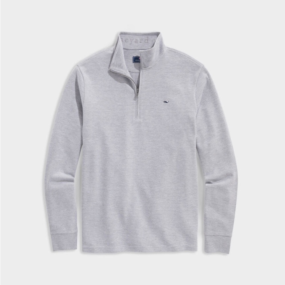 Vineyard Vines Saltwater Quarter Zip- Granite